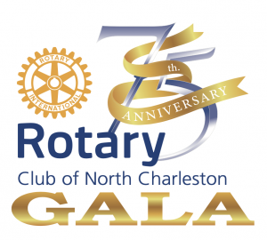 Showcase the North Charleston Rotary 75th Anniversary logo
