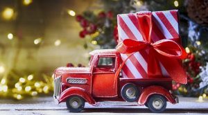Photo of toy truck at Christmas